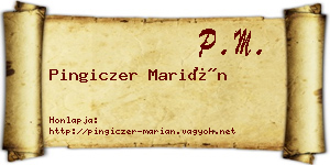 Pingiczer Marián névjegykártya